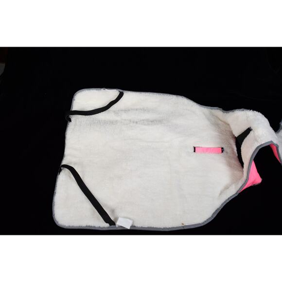 Large Dog Fleece Insulated Windbreaker Pink Jacket  Grey & Black Accents Migohi - Picture 3 of 5